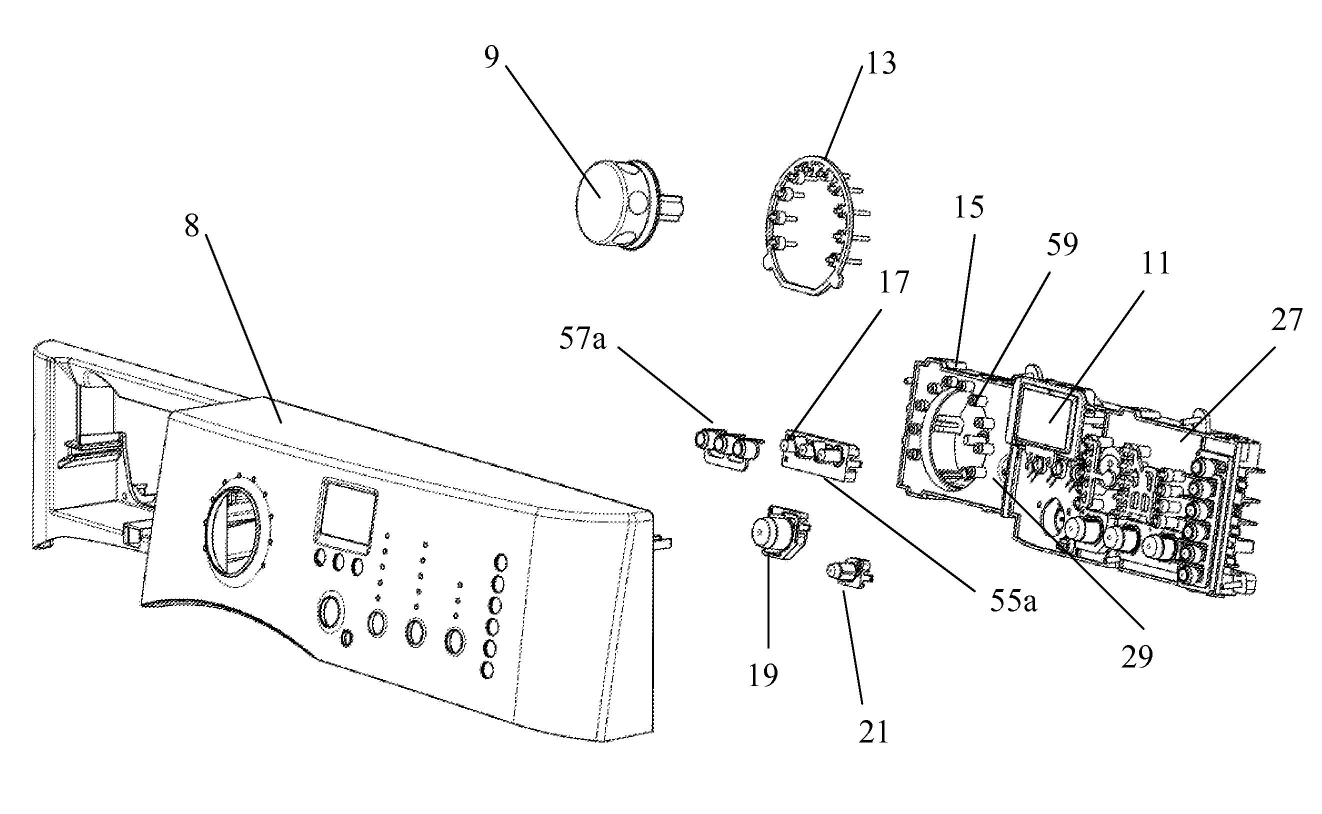 Unitized Appliance Control Panel Assembly and Components of the Assembly