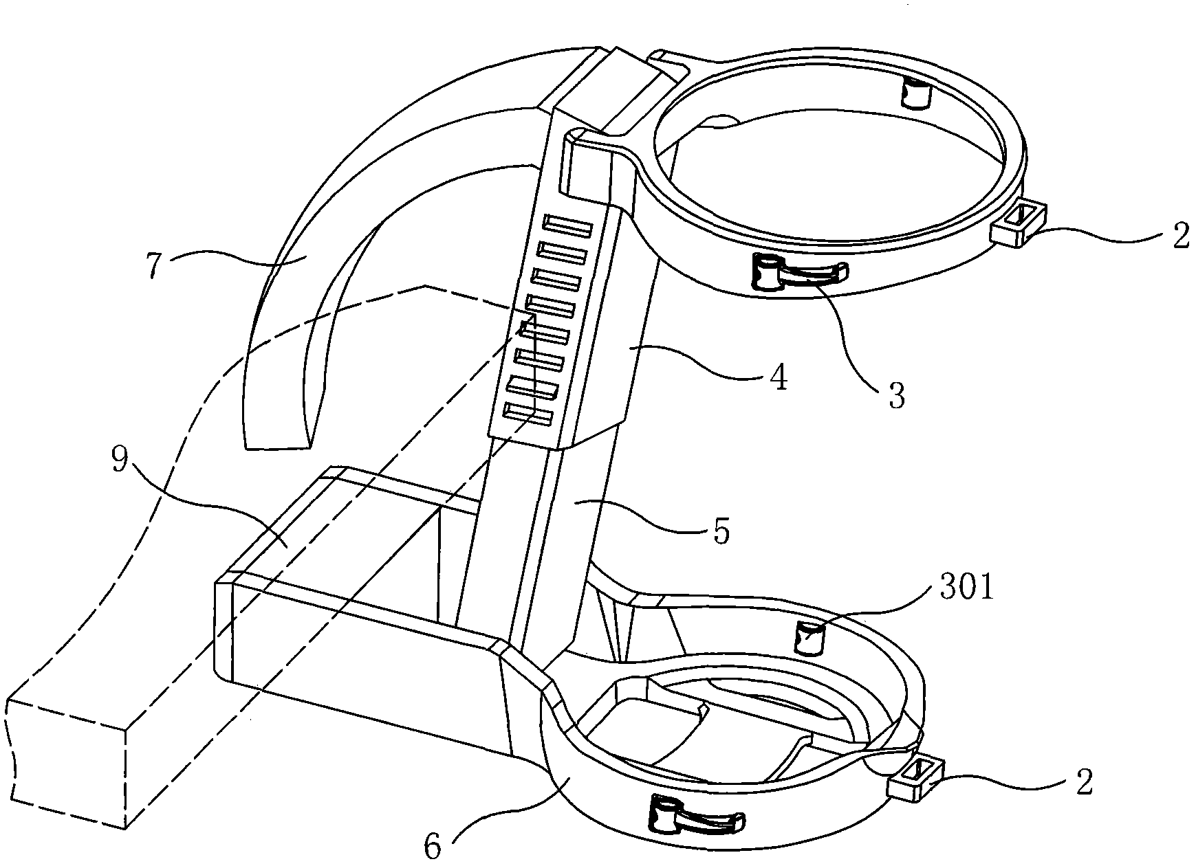 Portable water cup kettle supporting and hanging frame