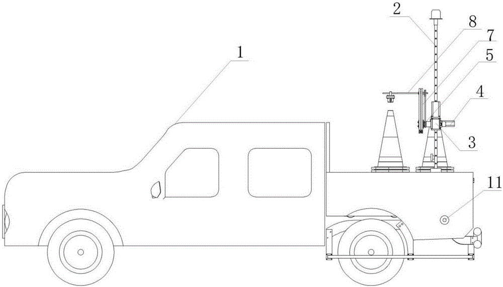 Road cone automatic recovery device and recovery method thereof