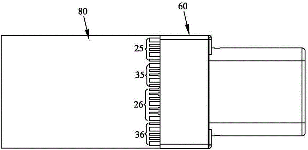 USB Type C male electric connector and transmission conductor structure thereof