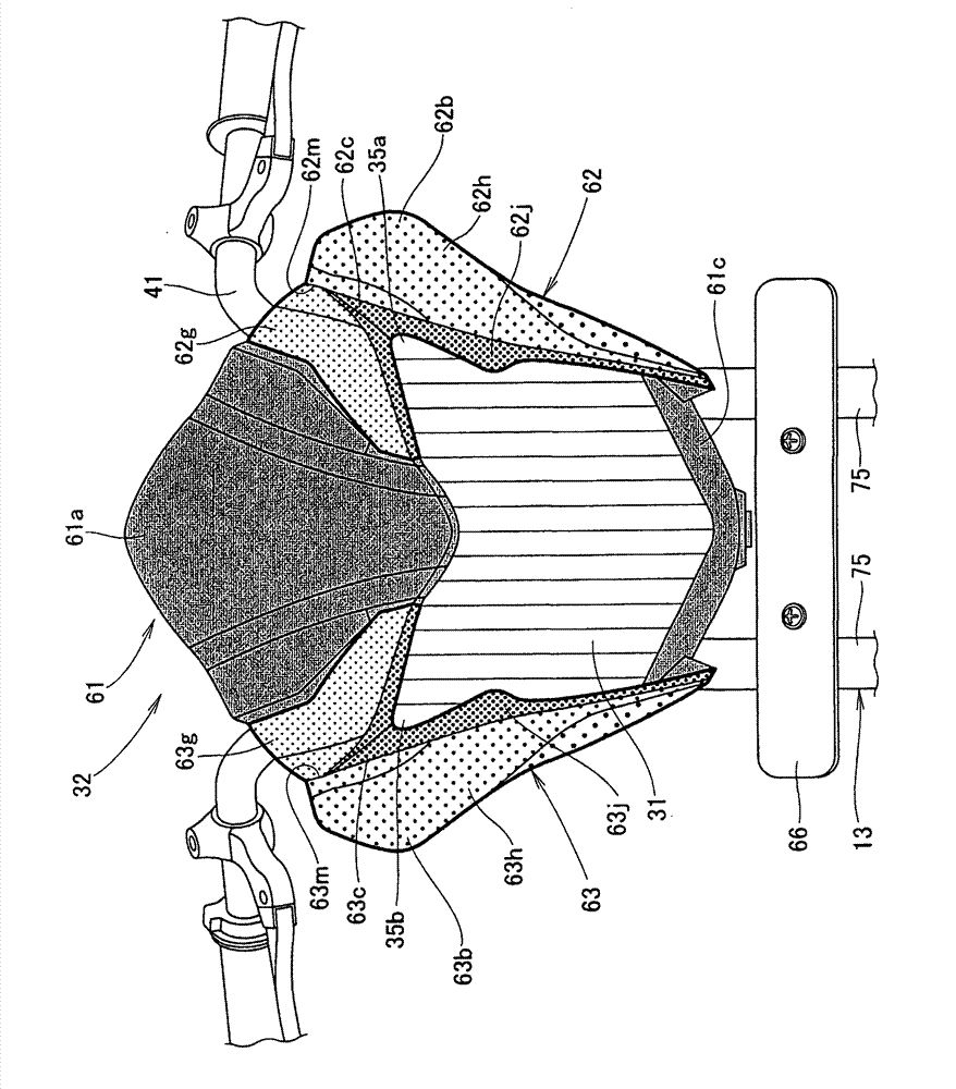 Front cover structure for motorcycle