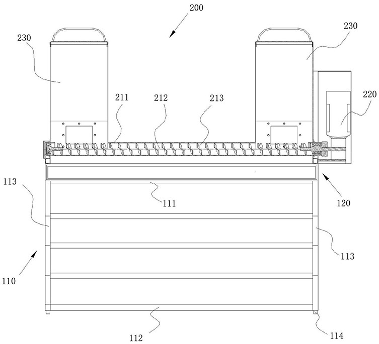 Automatic powder scattering and disinfecting platform for silkworm body and silkworm rearing bed