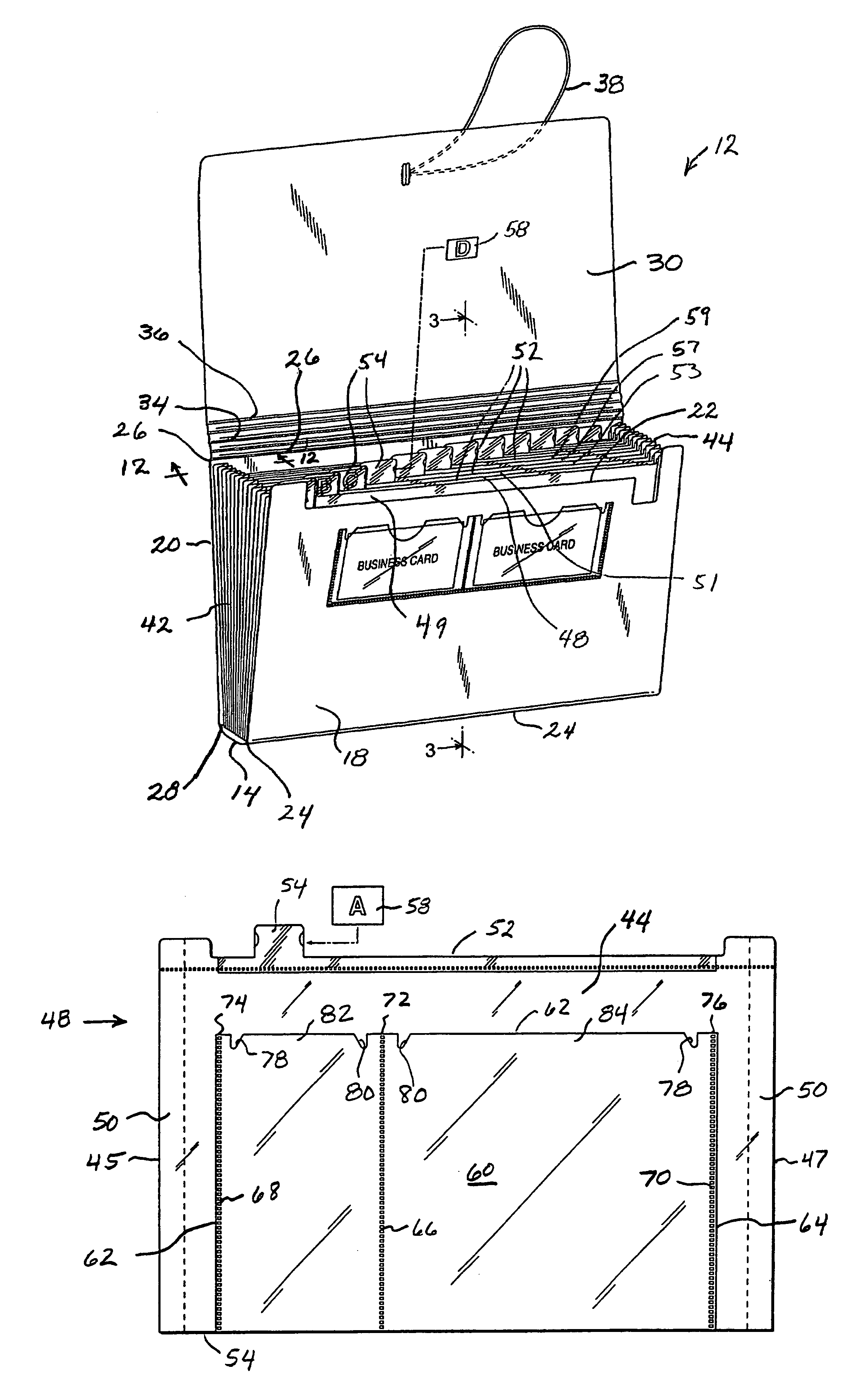 Expanding file with multisize pocket dividers