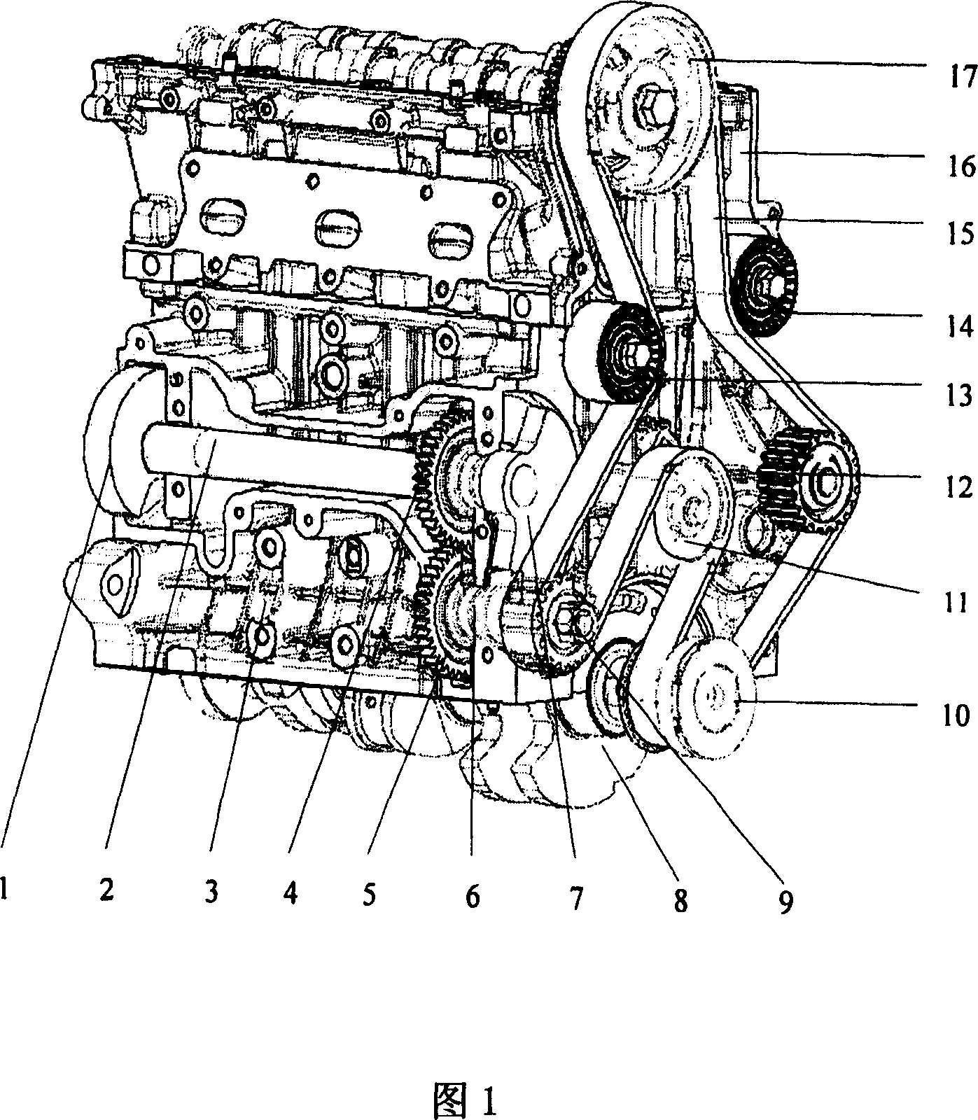Engine crankshaft balance shaft mechanism