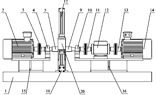 A jacking shaft type multi-standard rolling bearing test bench clamped by an electric cylinder