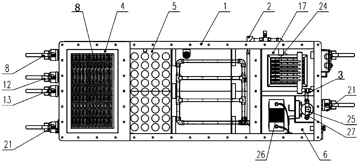 Vacuum sewage-biodegradation dirt tank device for train and sewage disposal method