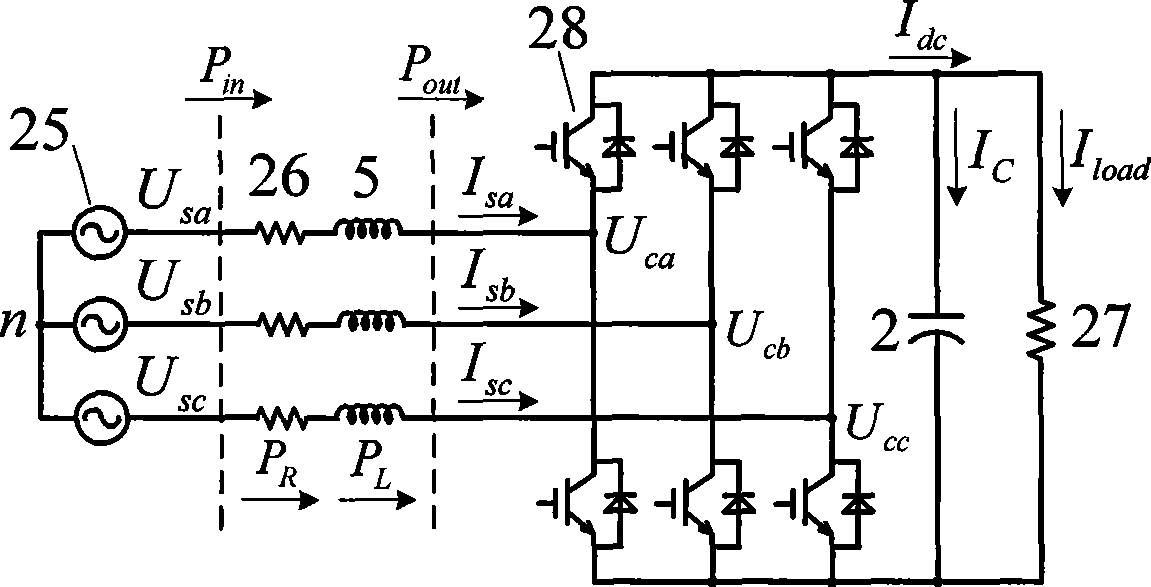 Asymmetric direct power control method of grid-connected three-phase voltage source converter