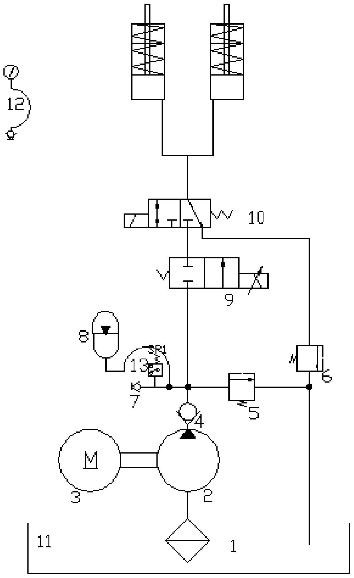 Hydraulic system used for AGV automatic brake