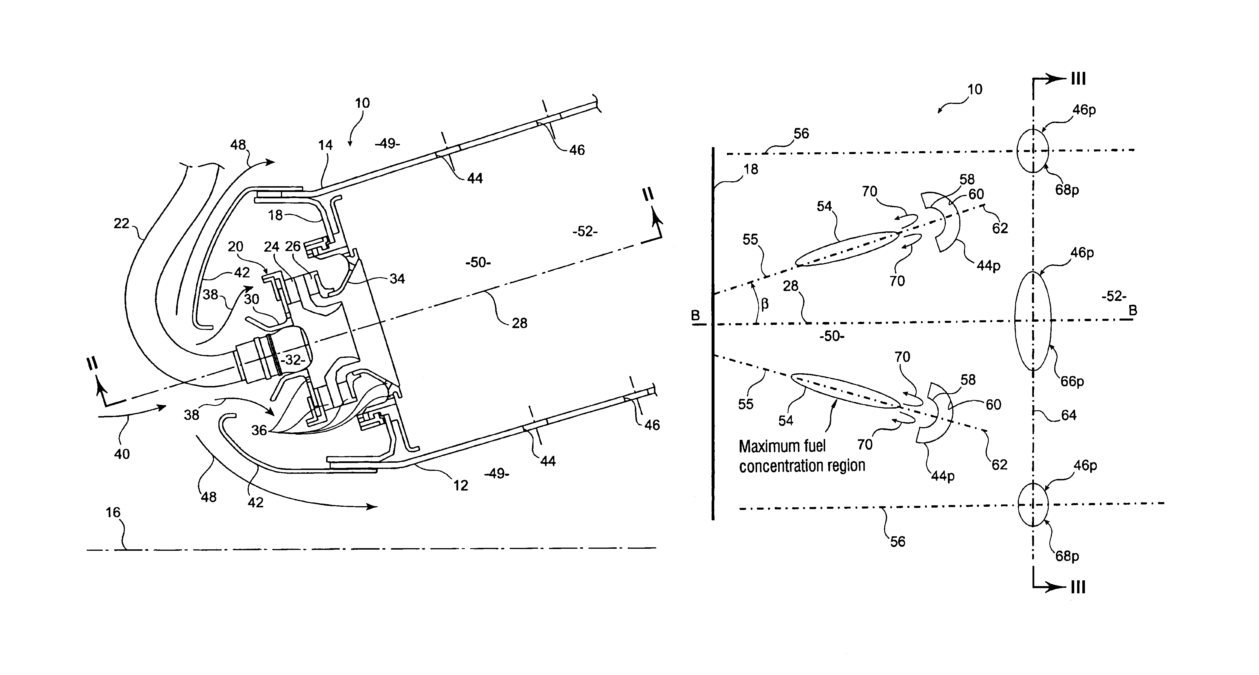 Combustion chamber for a turbomachine including improved air inlets