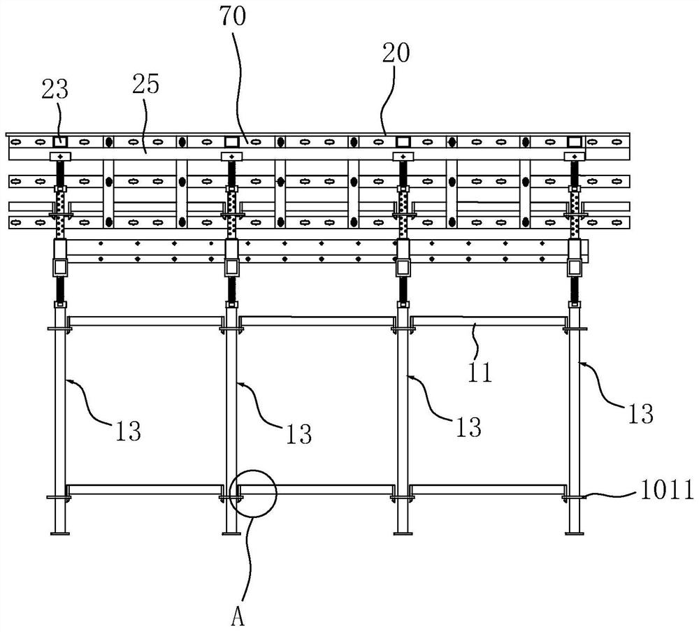 A kind of steel keel support system of building wooden formwork beam plate and its reinforcement method