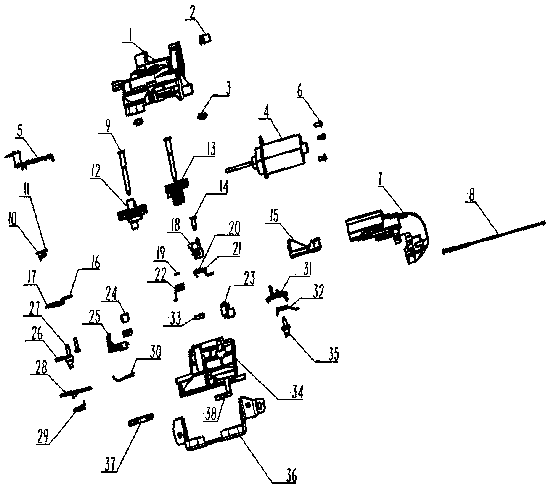 A self-priming tailgate door lock assembly