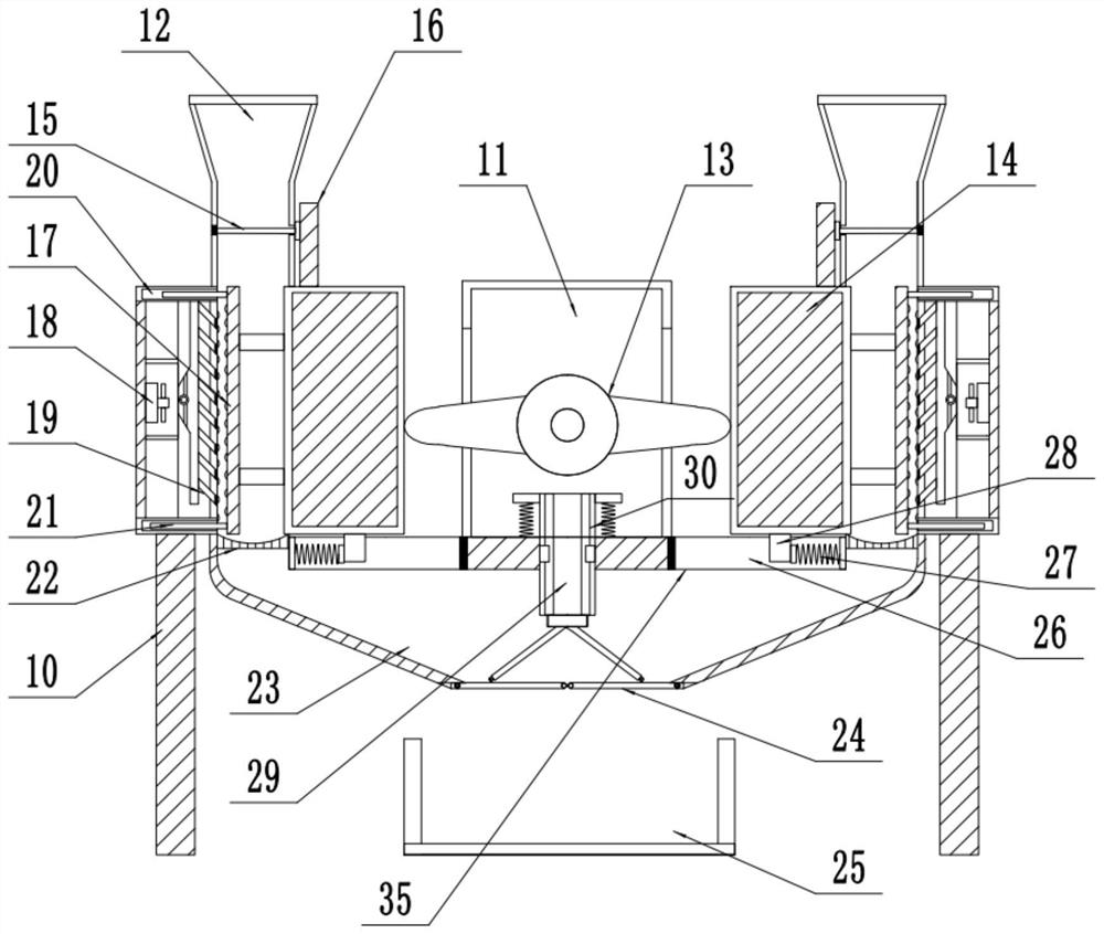 Continuous intermittent grain particle grinding device