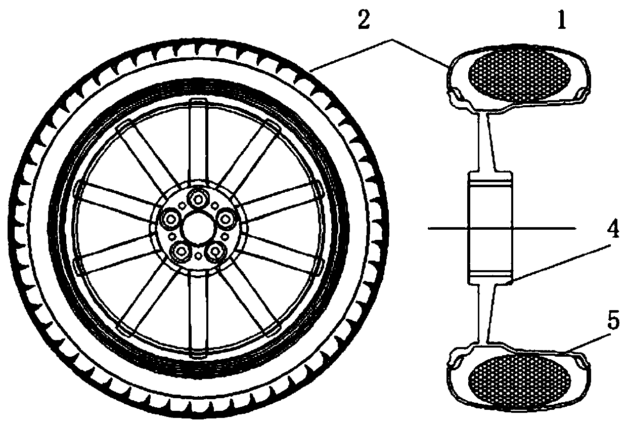 Honeycomb-distribution-type intelligent safety wheel with adjustable rigidity damping and working method of wheel