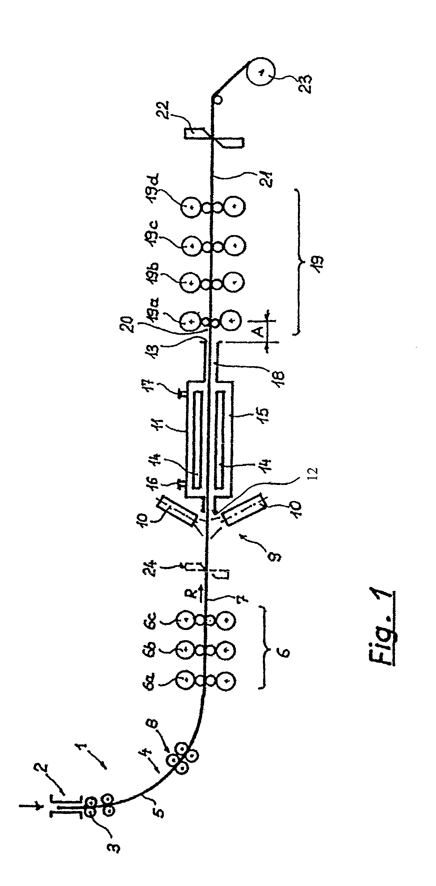 Method for the production of hot-rolled steel strip and combined casting and rolling plant for carrying out the method