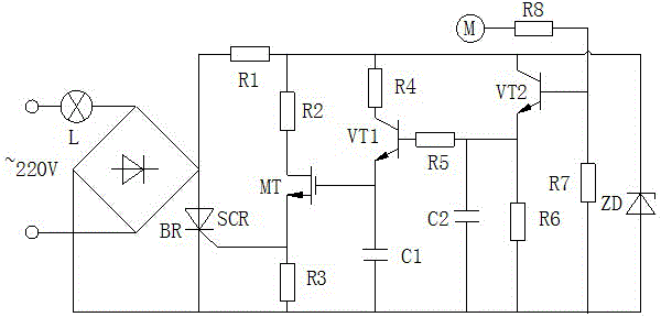 Touch switch control circuit of fading type delay lamp