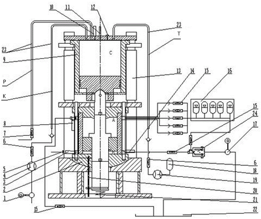 Large-flow safety valve testing device