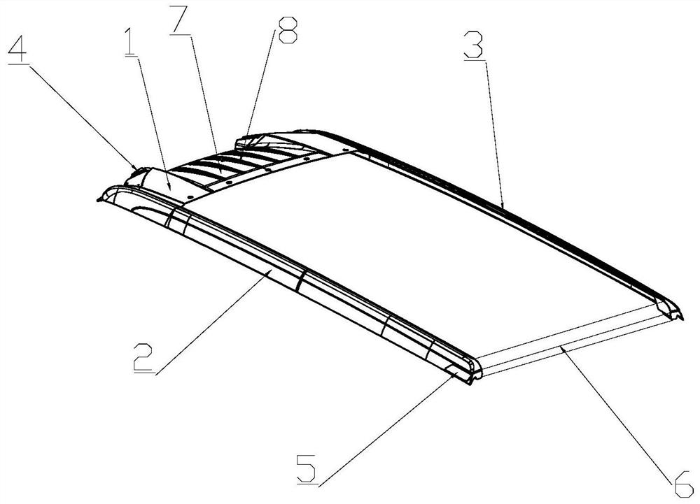 Car roof trim cover integrated assembly