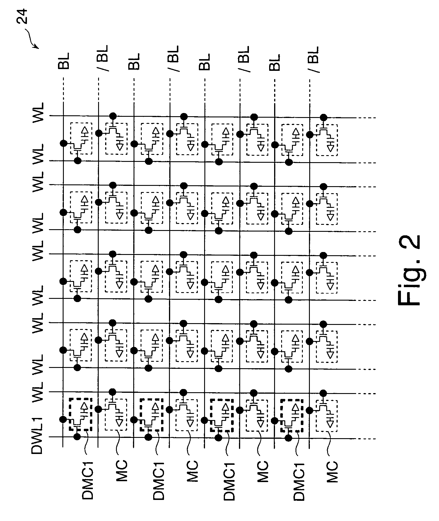Semiconductor memory having a dummy signal line connected to dummy memory cell