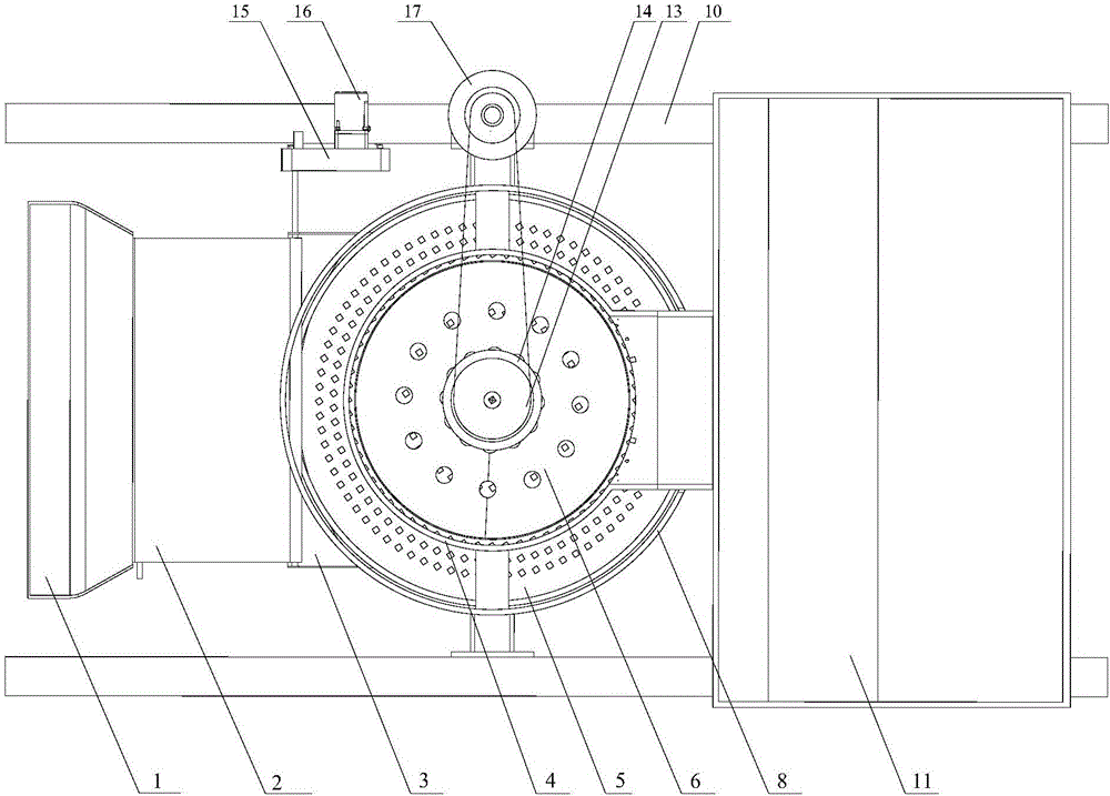 Sand beach garbage sieving and transmission integrated device