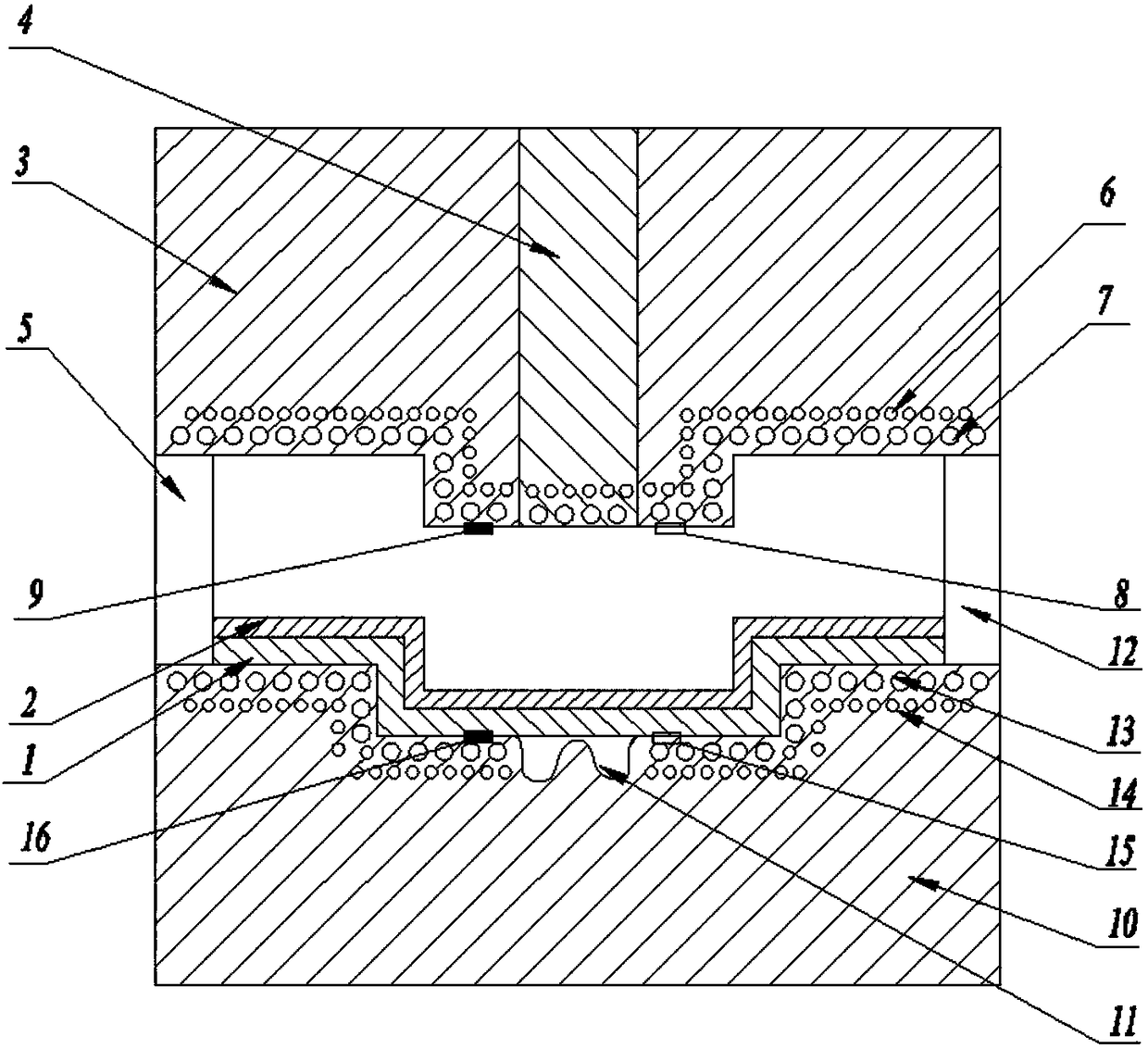 Integrated device and method for forming of carbon fiber composite material and sticky-riveting of carbon fiber composite material and metal sheet piece