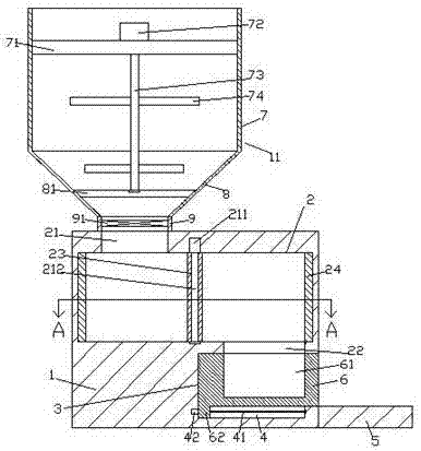 Stuffing stirring device