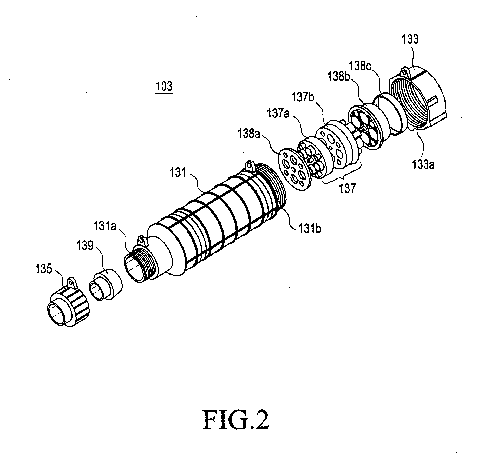 Branching device for hybrid fan-out cable