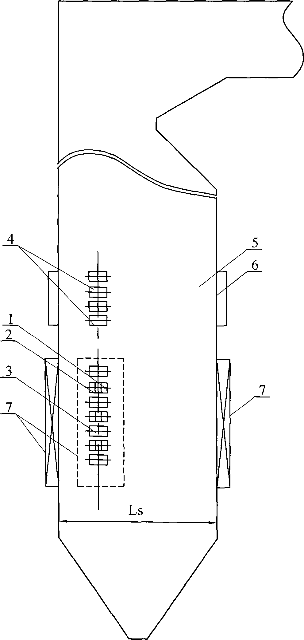Wall type arranged horizontal rich-lean direct current combustion device