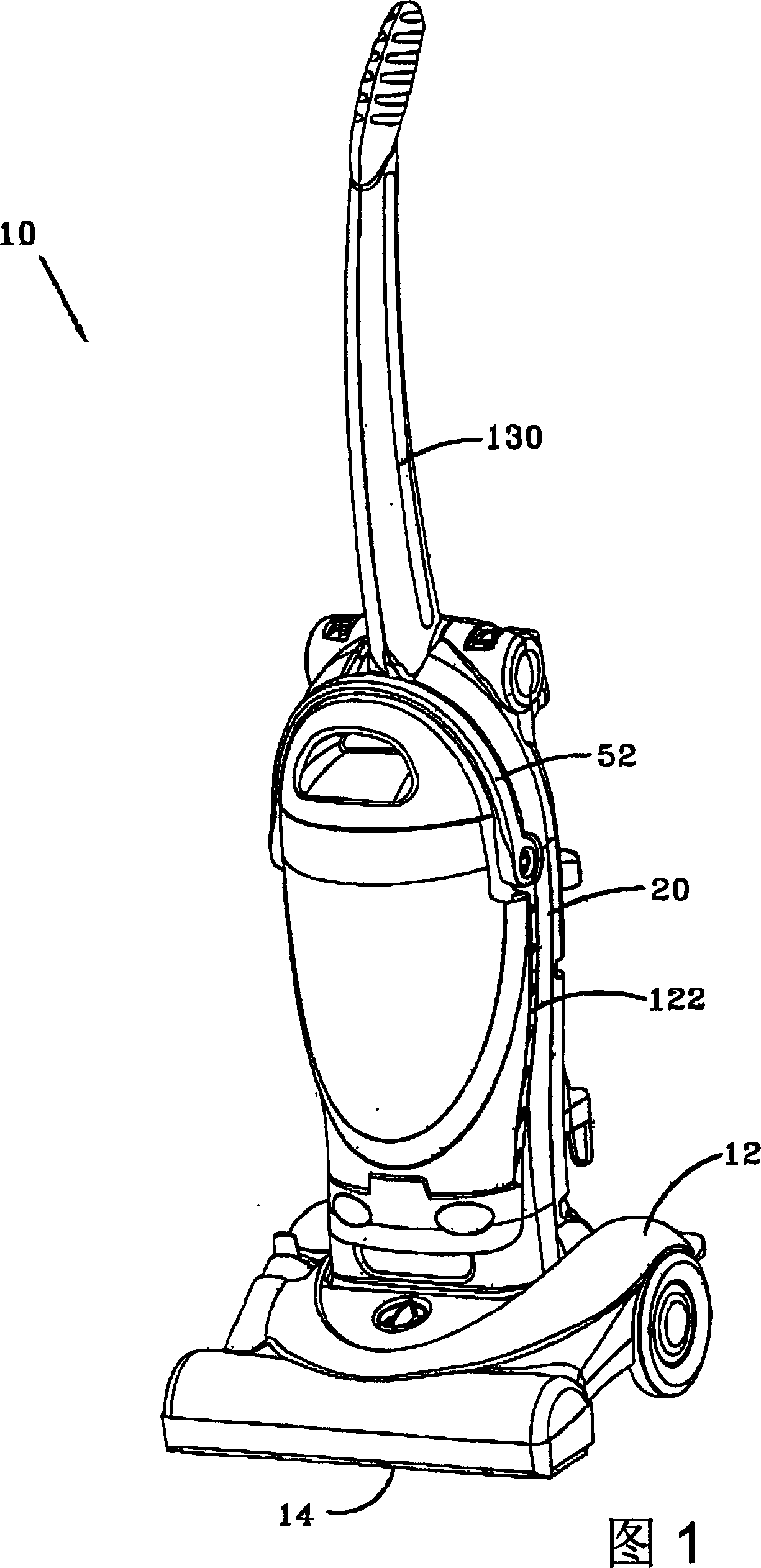 Handle and latch for a removable dirt separation system