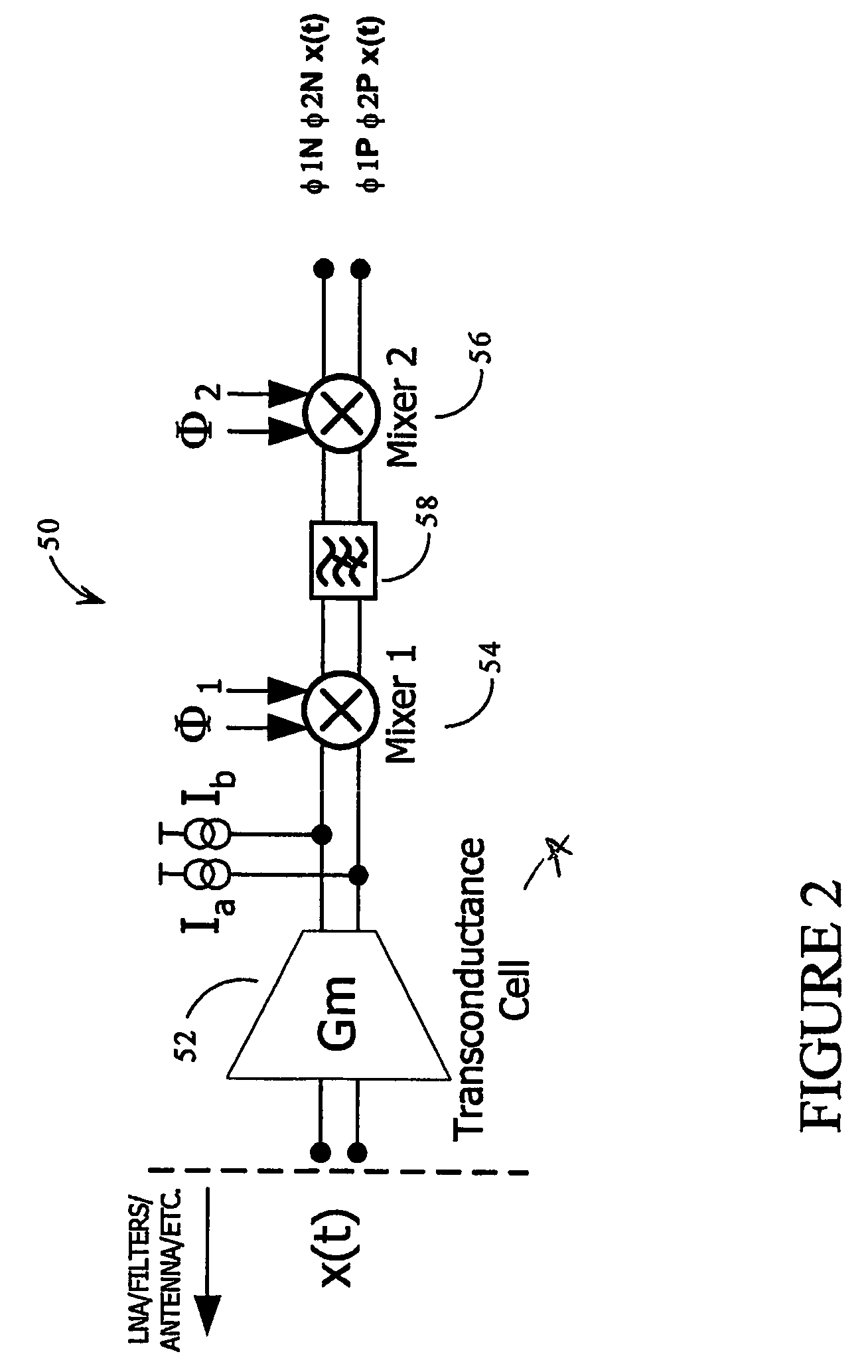 Method for reducing IM2 noise in a down conversion circuit