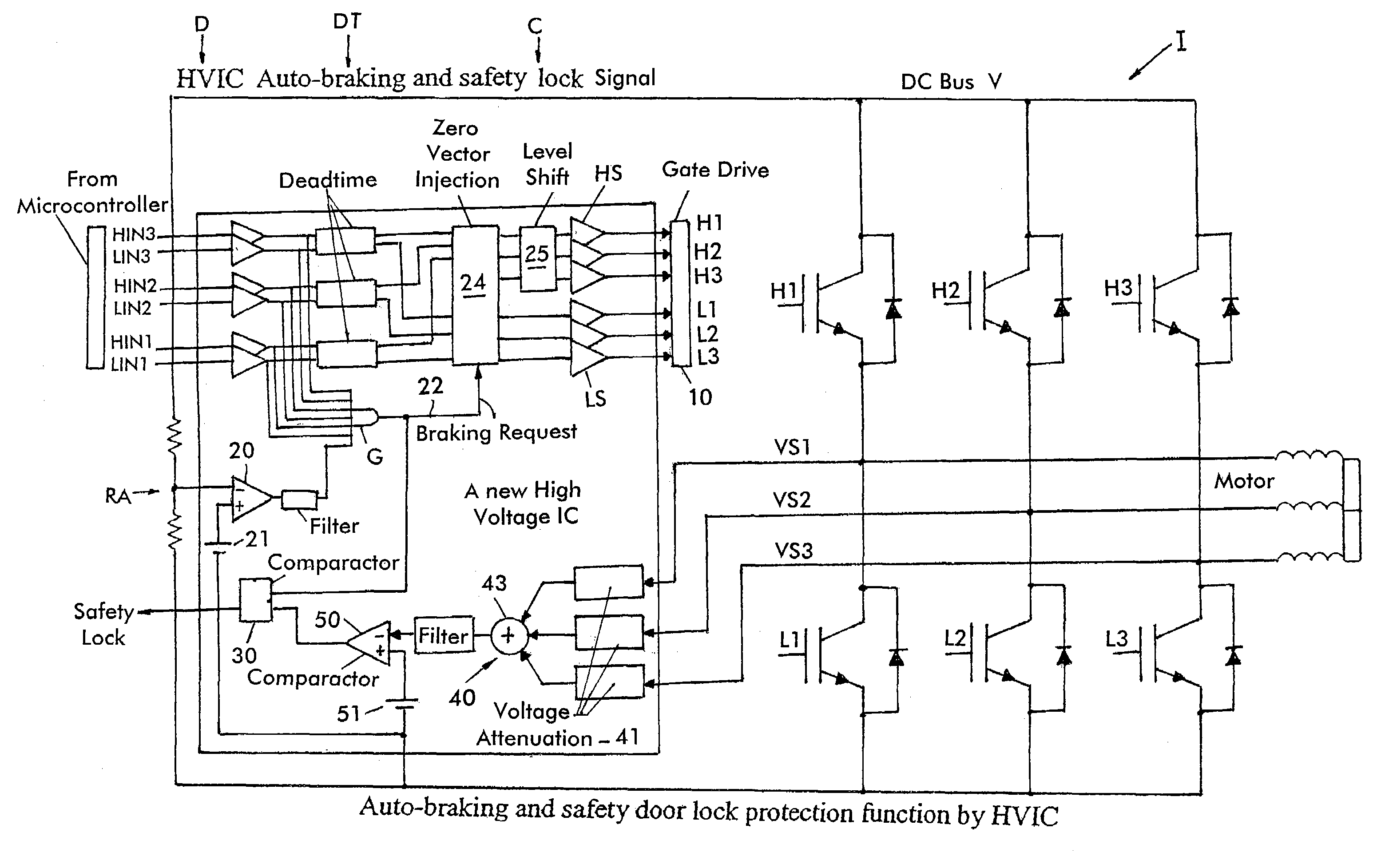 Safety interlock and protection circuit for permanent magnet motor drive