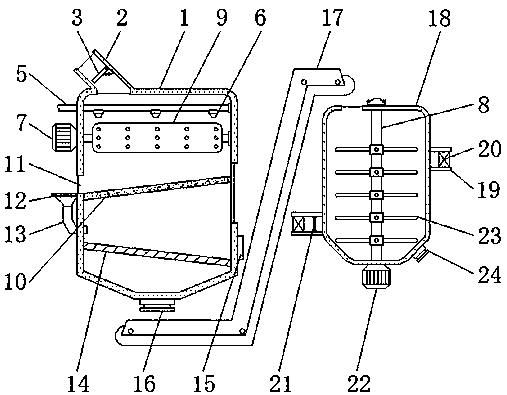 Combined type threshing device capable of quickly threshing and drying for corn processing