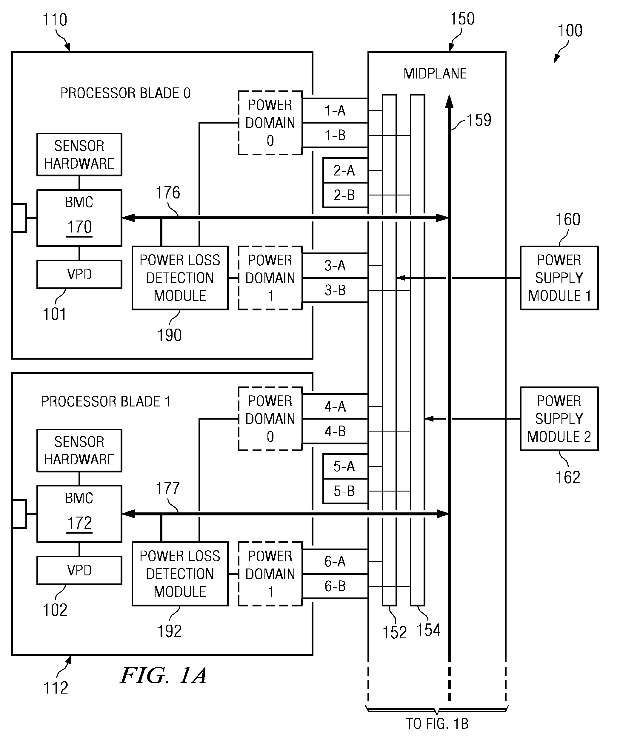 Thresholding system power loss notifications in a data processing system based on vital product data