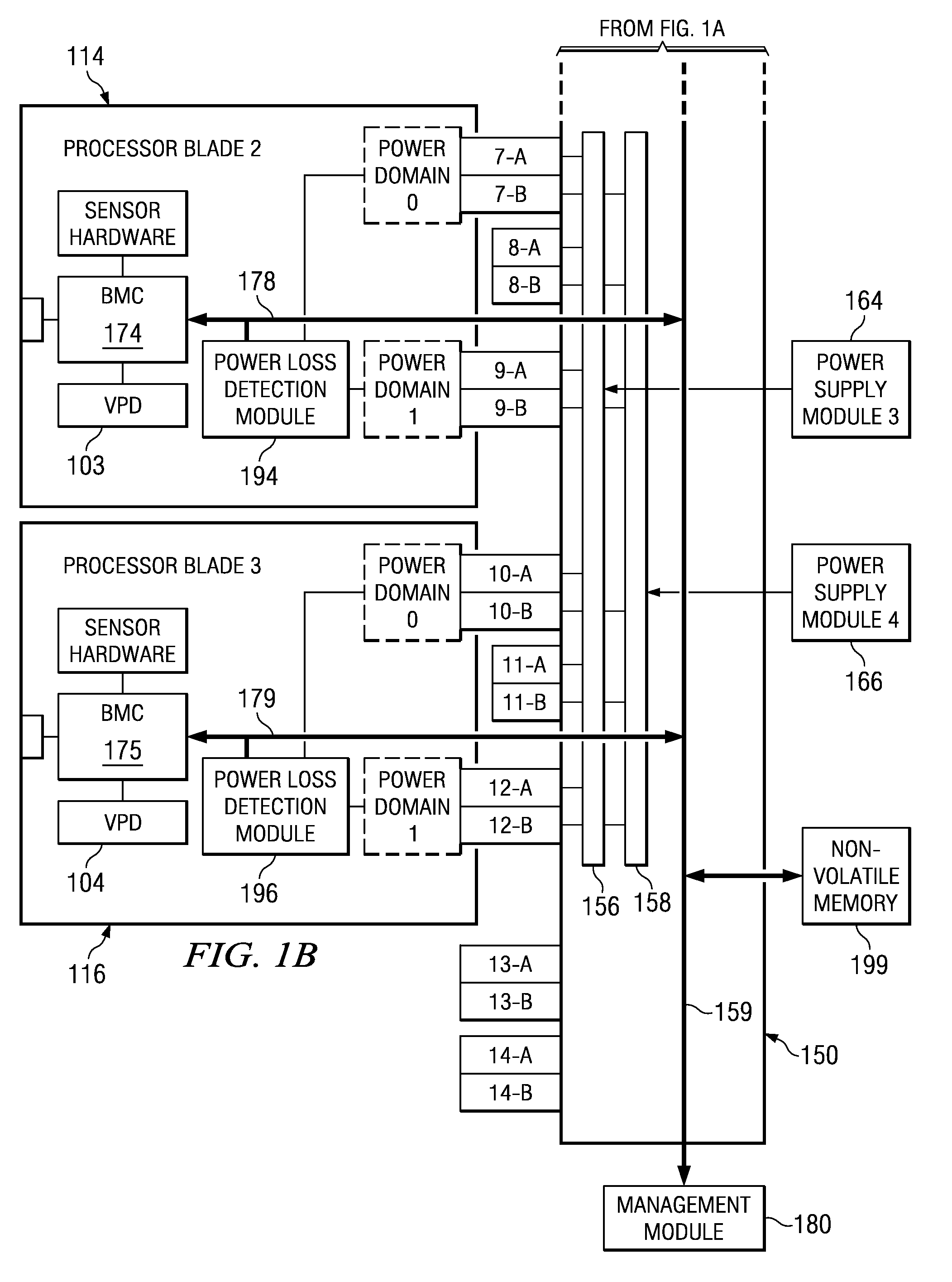 Thresholding system power loss notifications in a data processing system based on vital product data