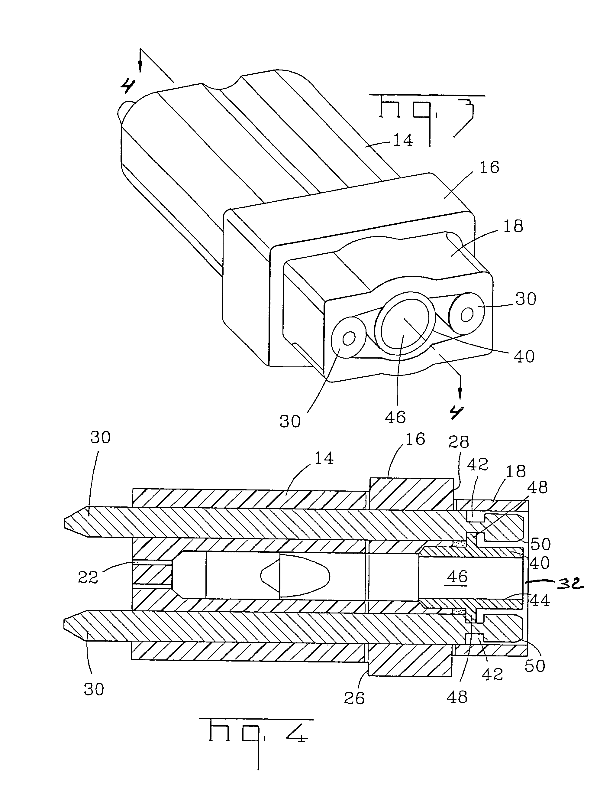 Pin retainer for fiber optic connector and associated fabrication method