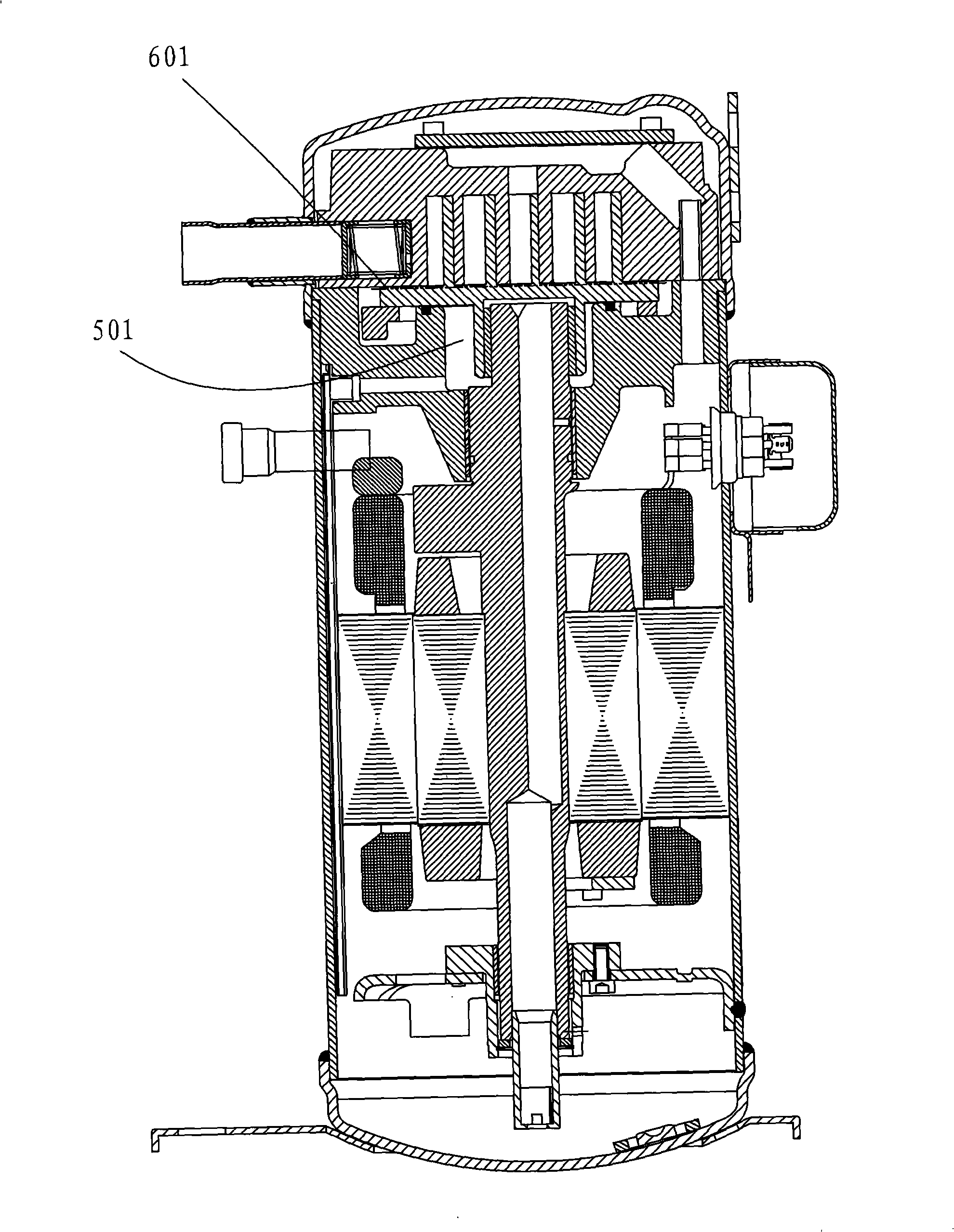 Vortex compressor and operating mode thereof