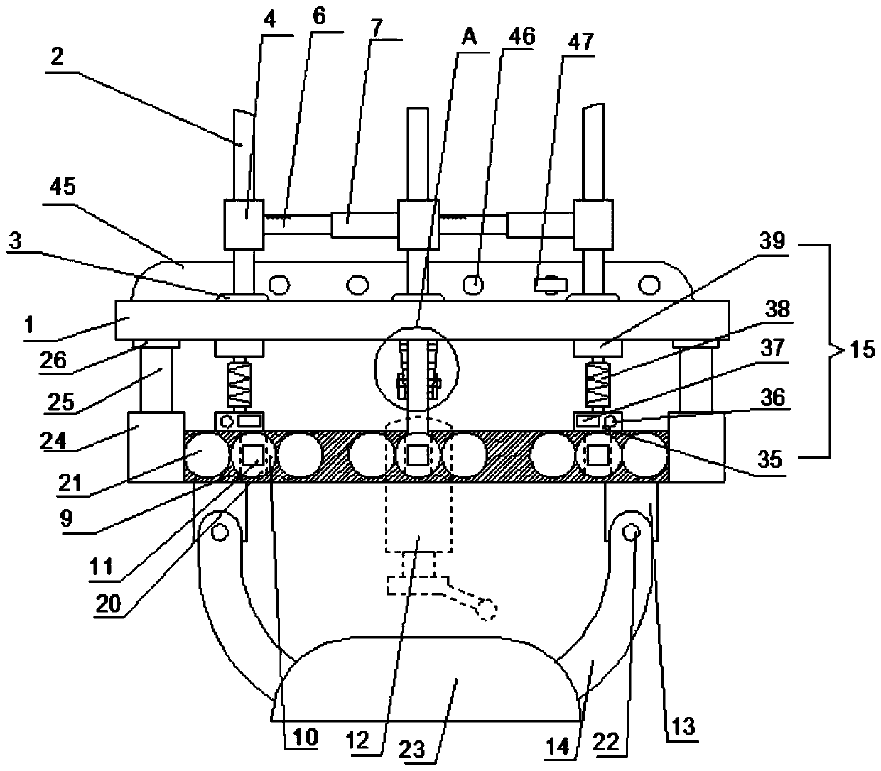 Steel stranded wire mesh tensioning and fastening device for building structure reinforcement