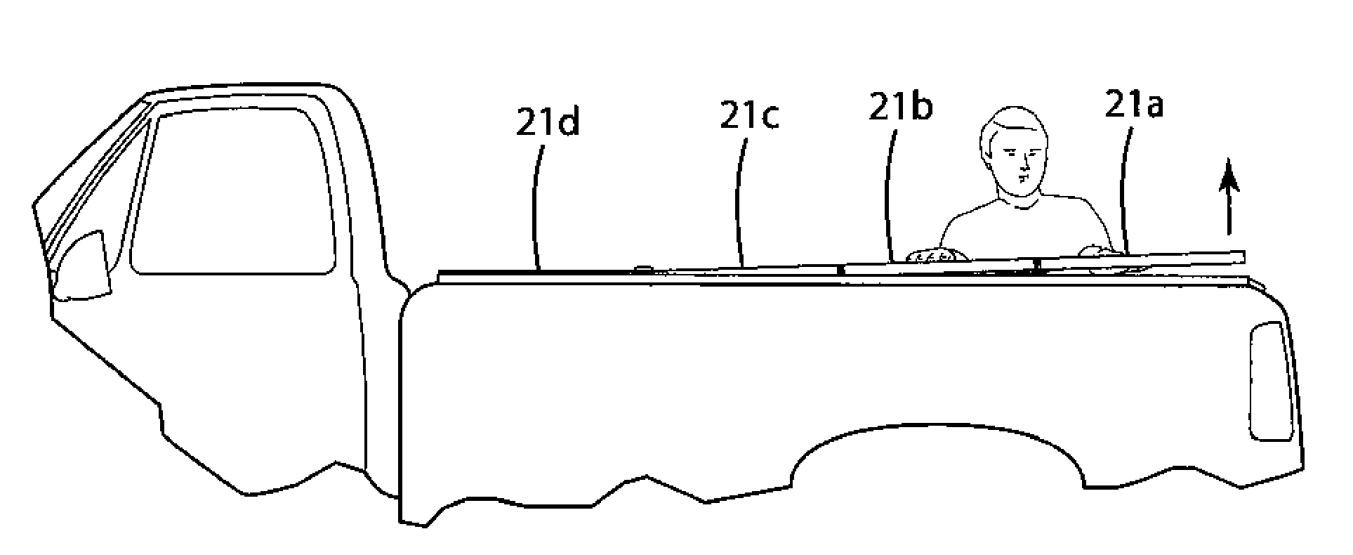 Folding cargo bay cover for pickup truck