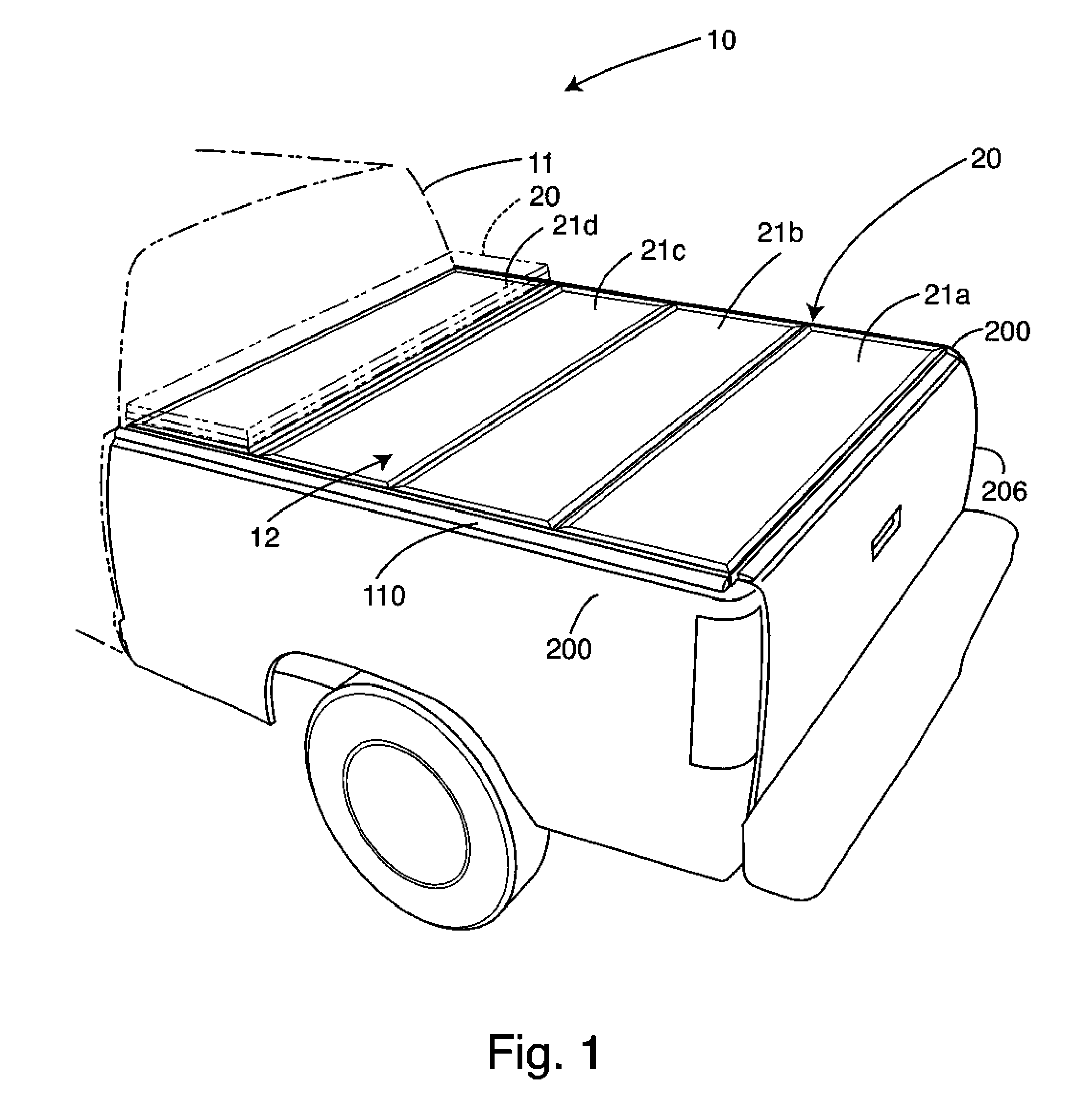 Folding cargo bay cover for pickup truck