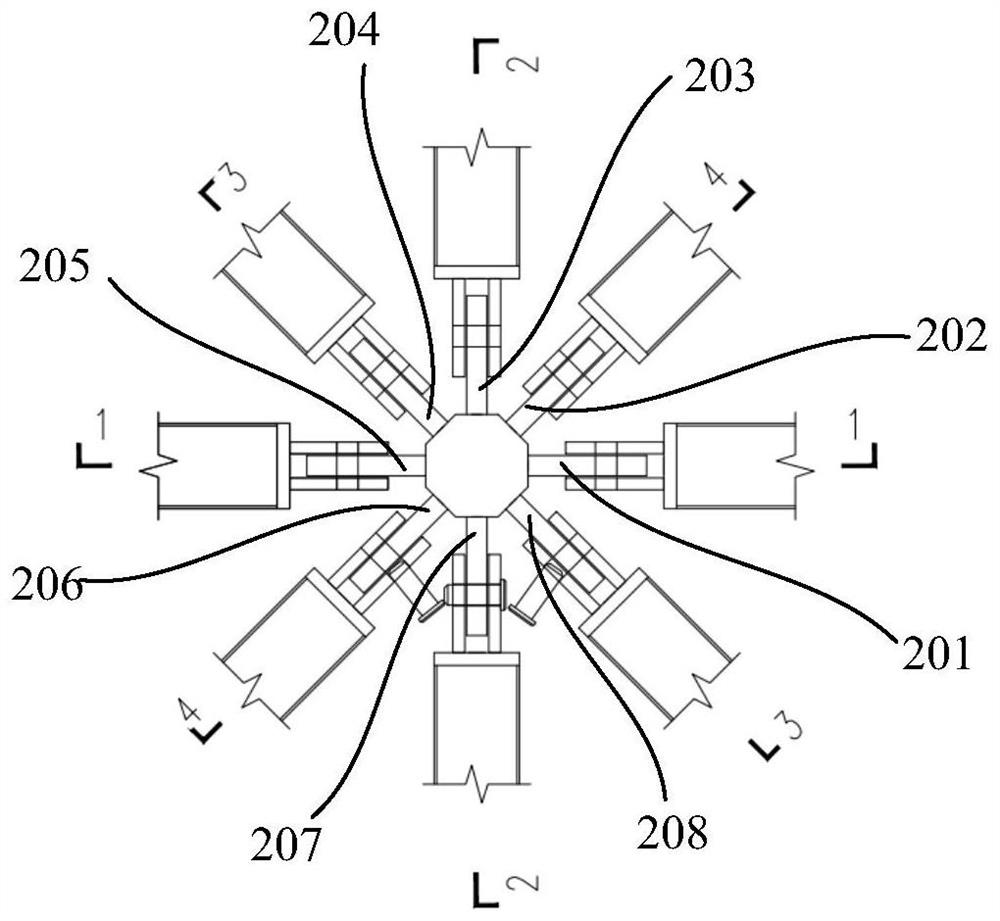 Steel structure space connecting joint structure