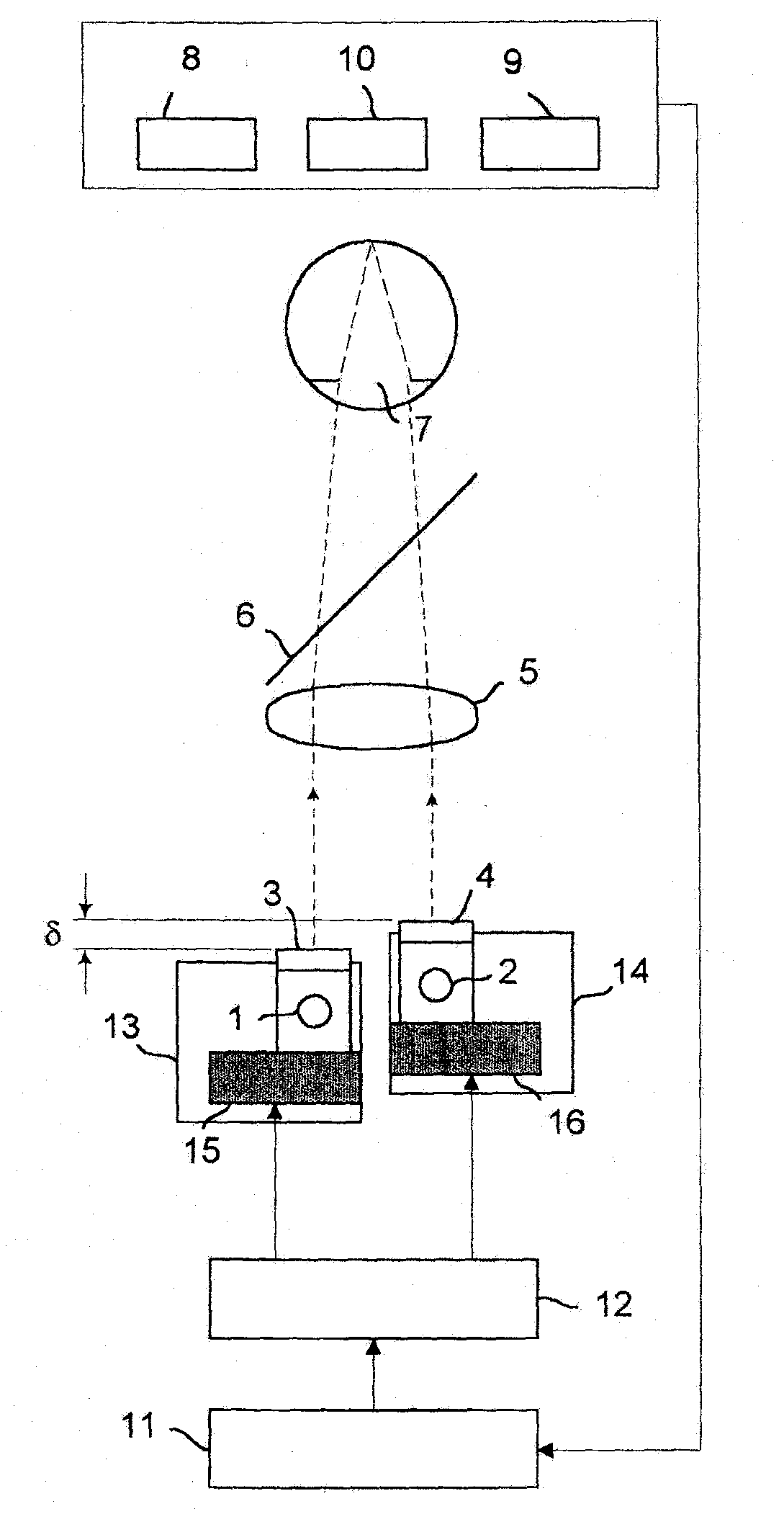 Apparatus and method for subjective determination of the refractive error of the eye