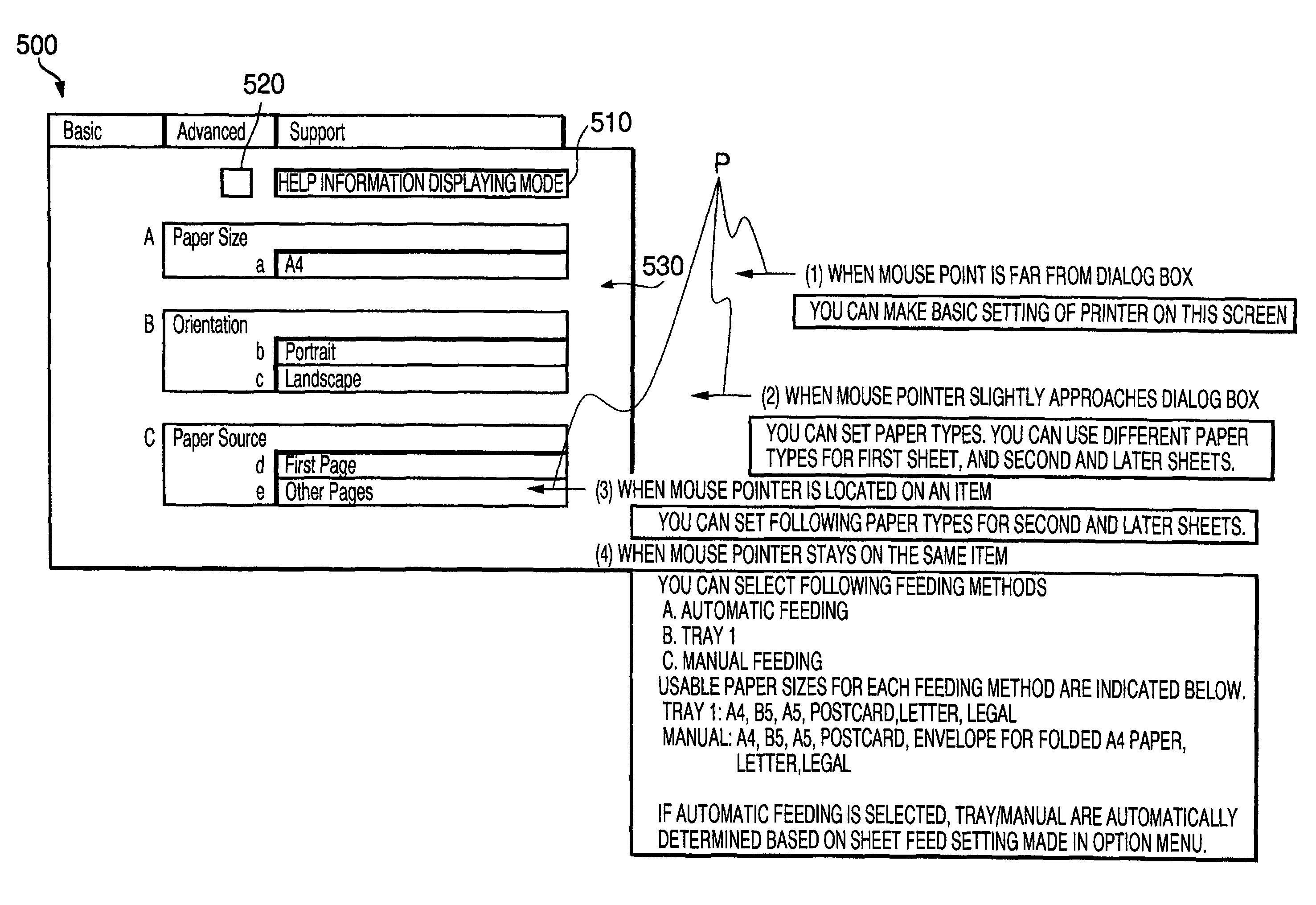Operation image displaying device and recording medium storing a program for displaying operation image