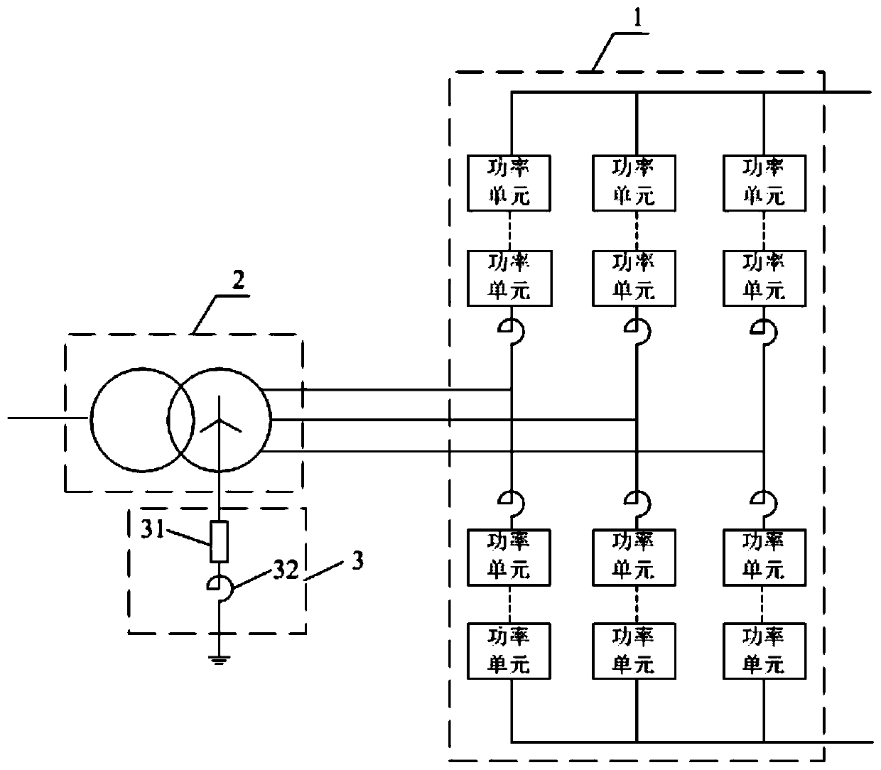 Symmetrical monopole type flexible direct-current converter station