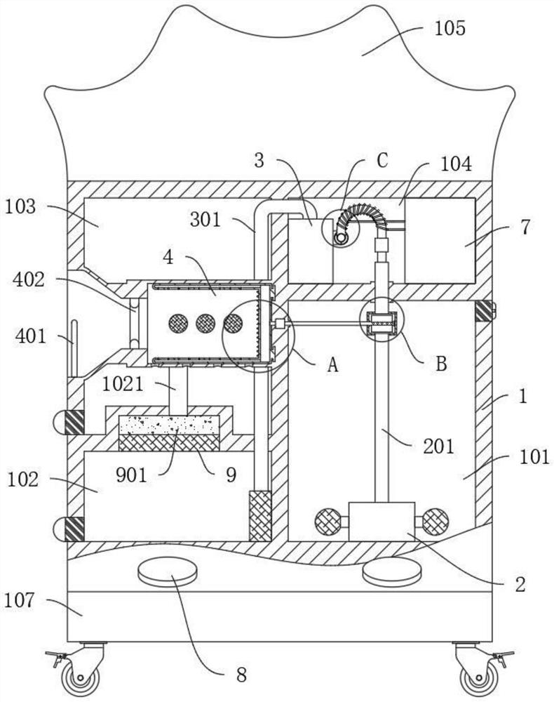 Convenient-to-use portable cleaning and spray-washing device for department of stomatology