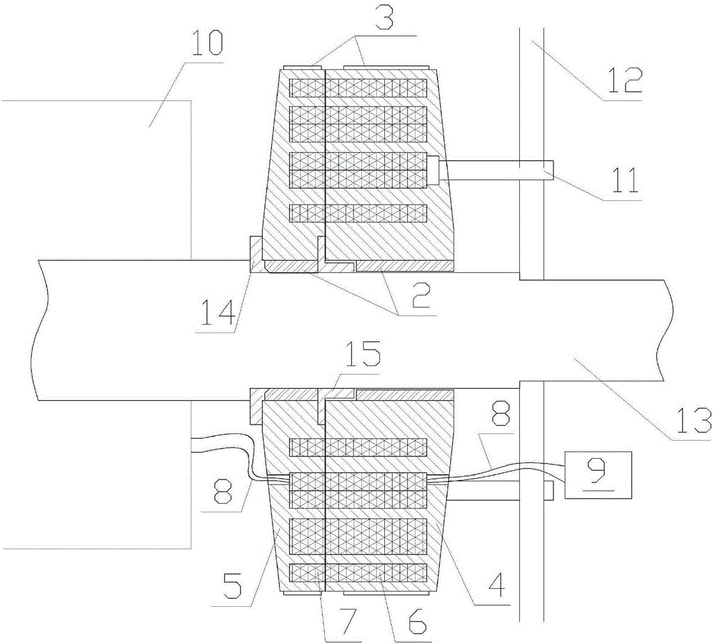 Three-phase iron core-type wireless energy transfer-used radial rotary converter