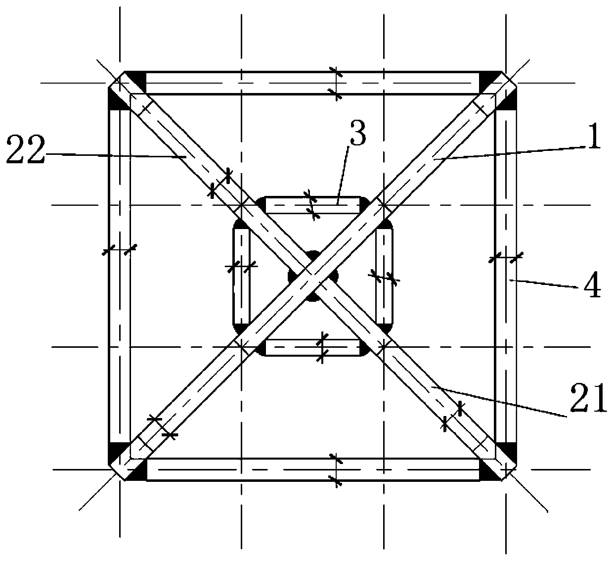 A square-section shear-type energy-dissipating support