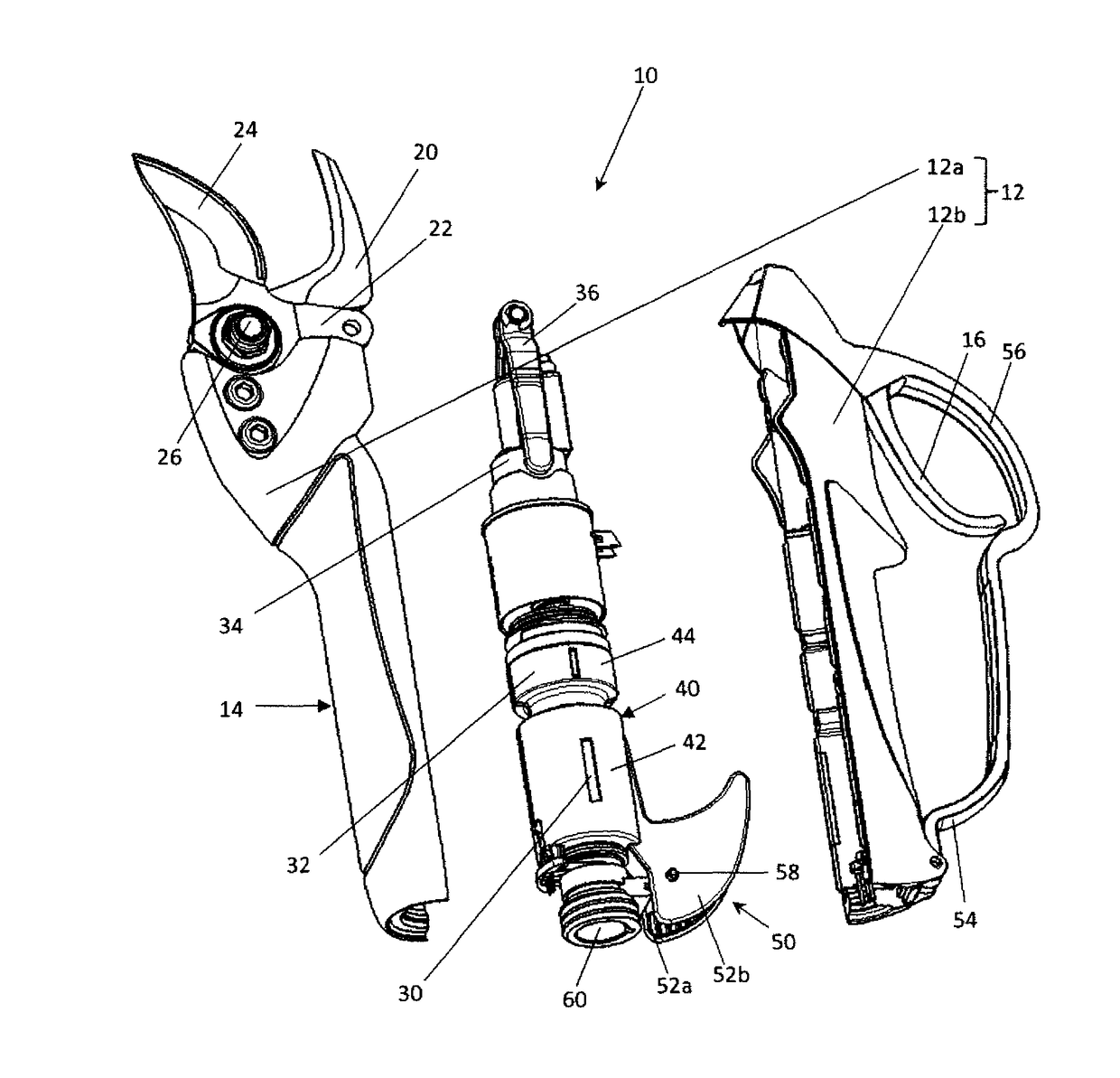 Hand-held power tool, and in particular electric pruning shears with heat sink