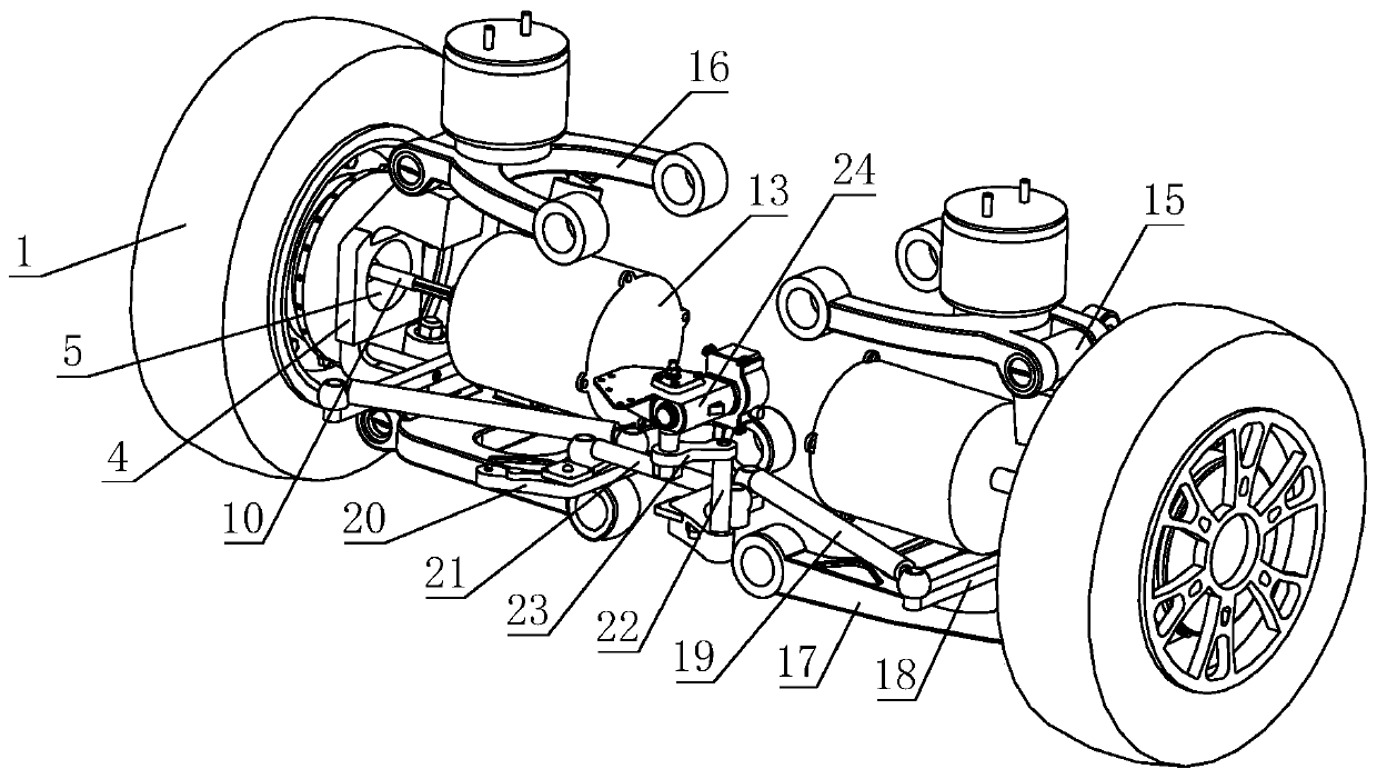 All-wheel drive type electric motor coach steering drive axle