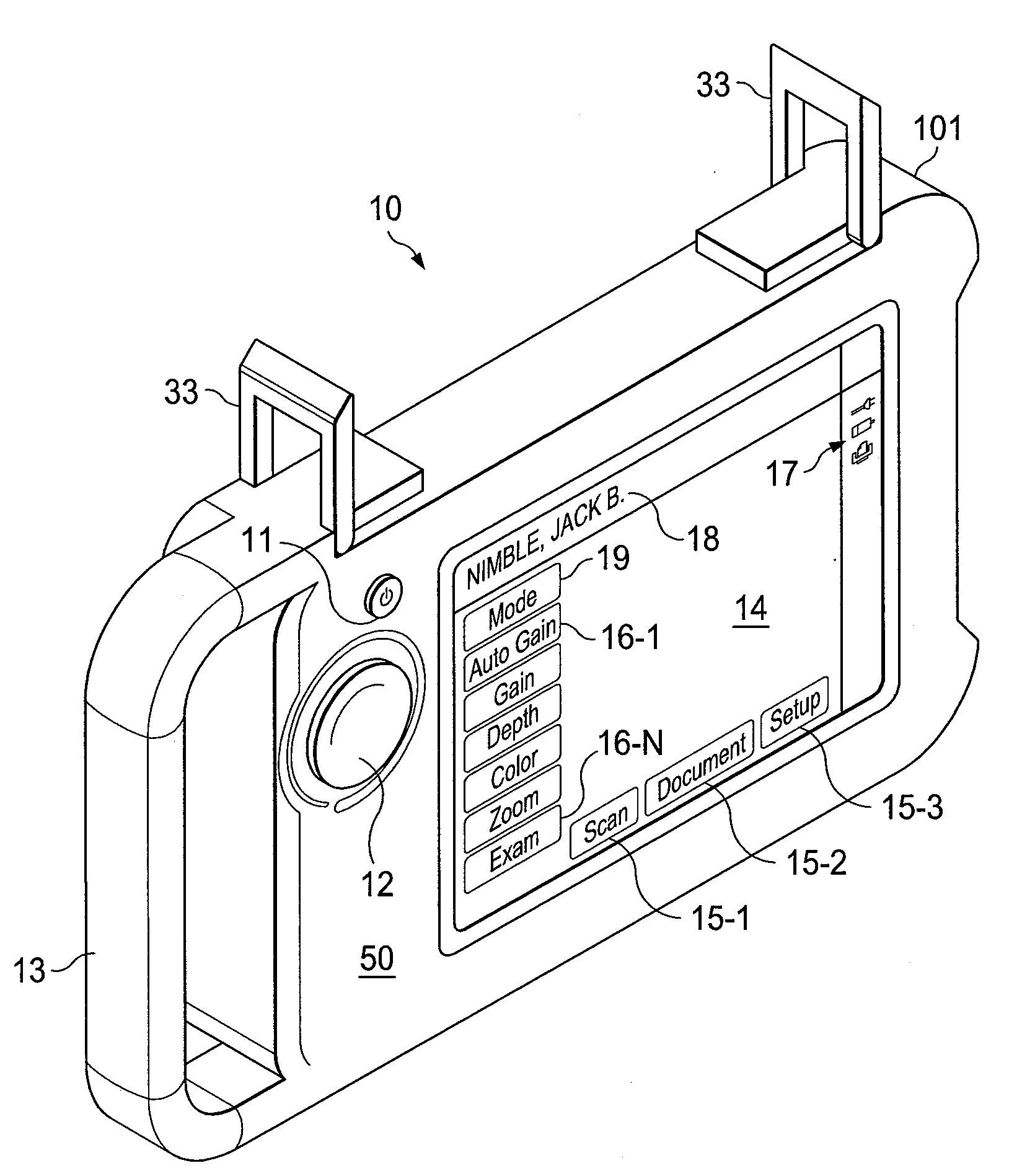 Ultrasound system having a simplified user interface