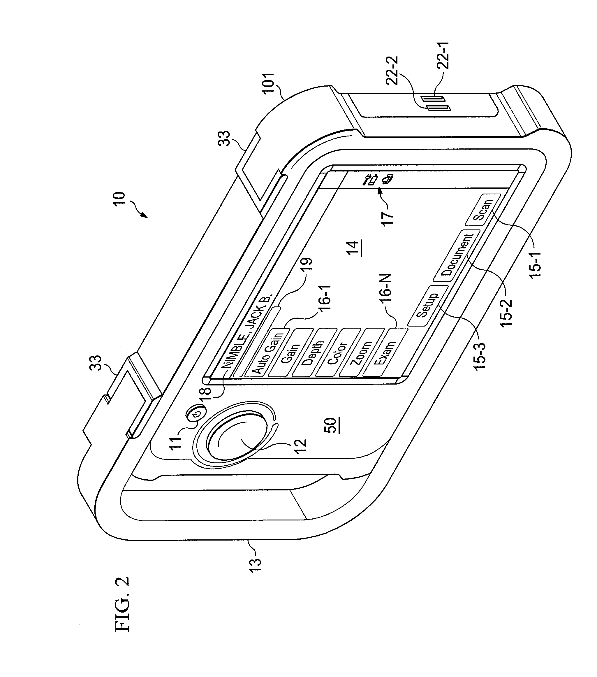 Ultrasound system having a simplified user interface