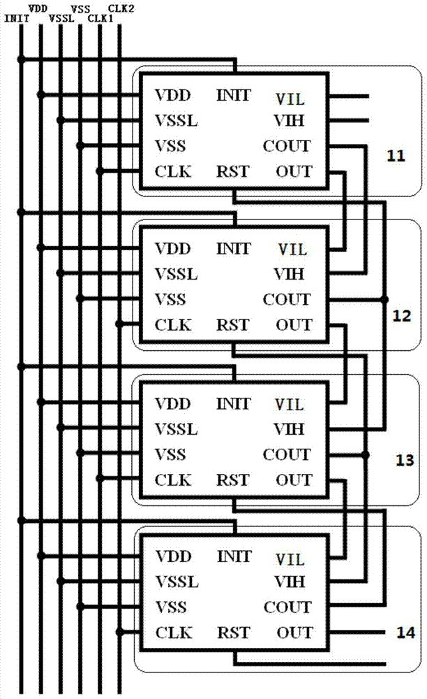 Inverter of gate integrated drive circuit, gate integrated driver and driving method